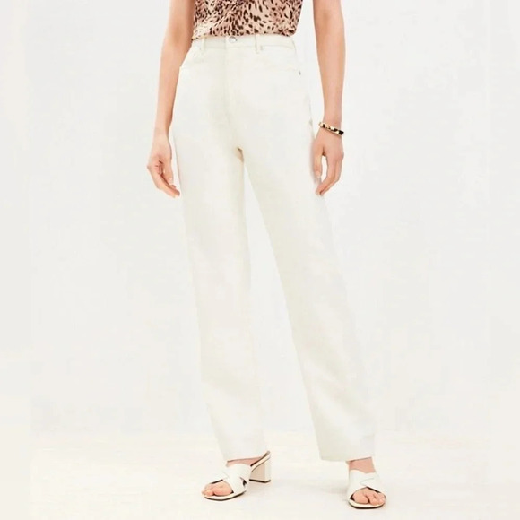 LOFT High Rise Full Length Straight Jeans in Popcorn 29/8 - Picture 1 of 10